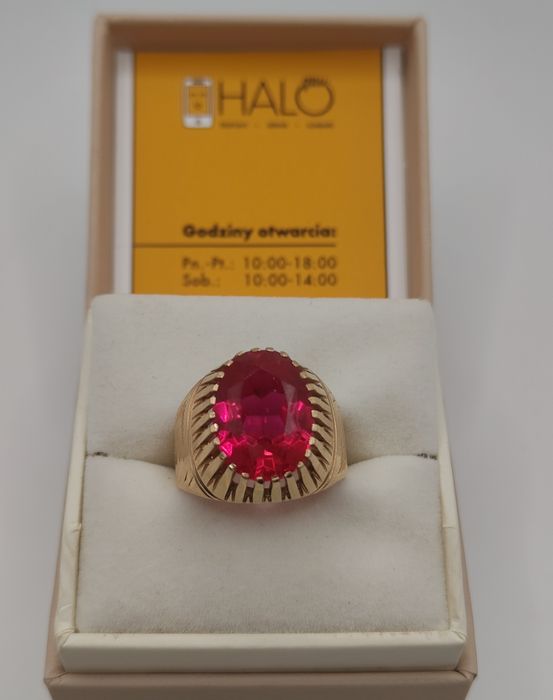 Piękny złoty sygnet pr.585 od Halogsm Zgierz.