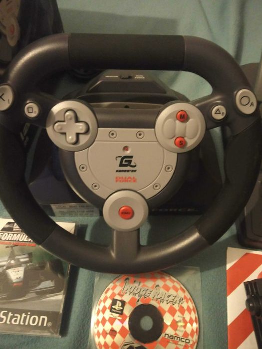 Volante em Caixa e 9 Jogos Corridas PS1 Playstation 1