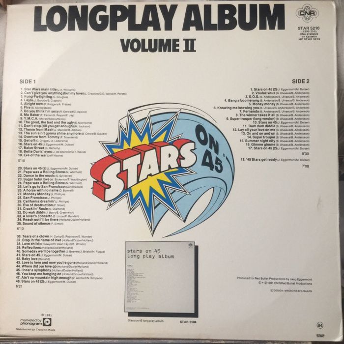 Vinil Long Play Álbum Vol. II Stars on 45 - 1981