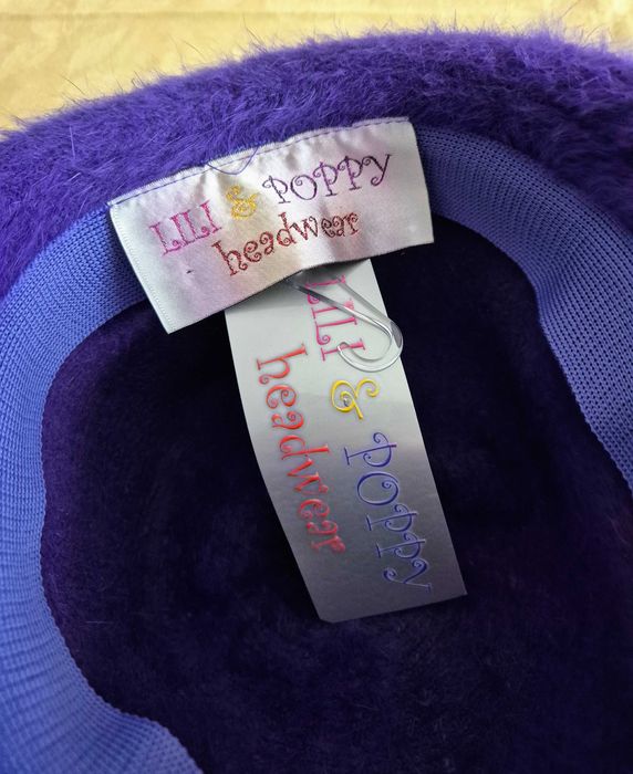 Piękny kapelusz fiolet angora Lili&Poppy