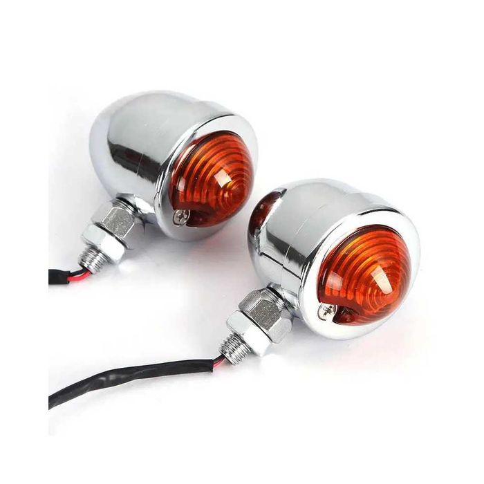 Conjunto farol frontal piscas integrados 12V - Suporte universal