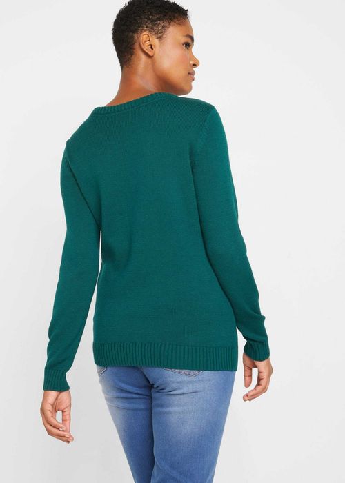 Sweter zielony z bałwanem R- 48/50