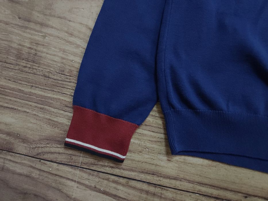 FRED PERRY Sweter Męski Granatowy Logo r. L