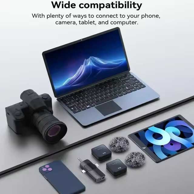 Бездротовий петличні мікрофони для смартфона та камери