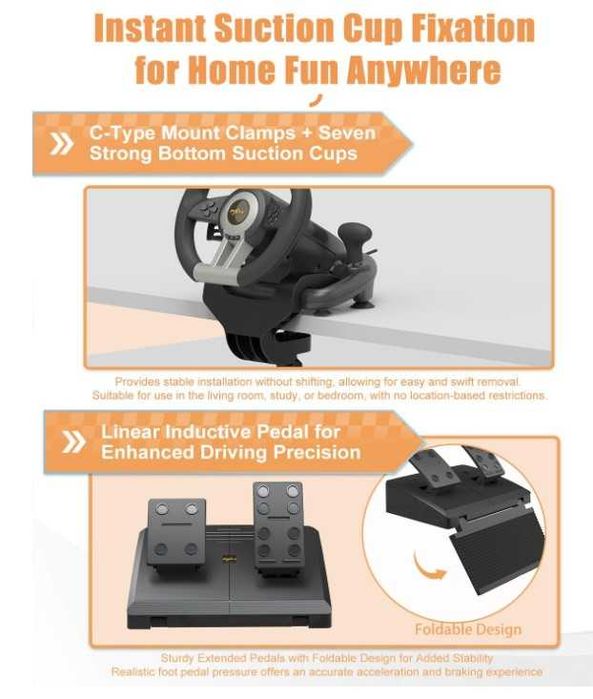 Kierownica gamingowa z pedałami PXN V3 Pro