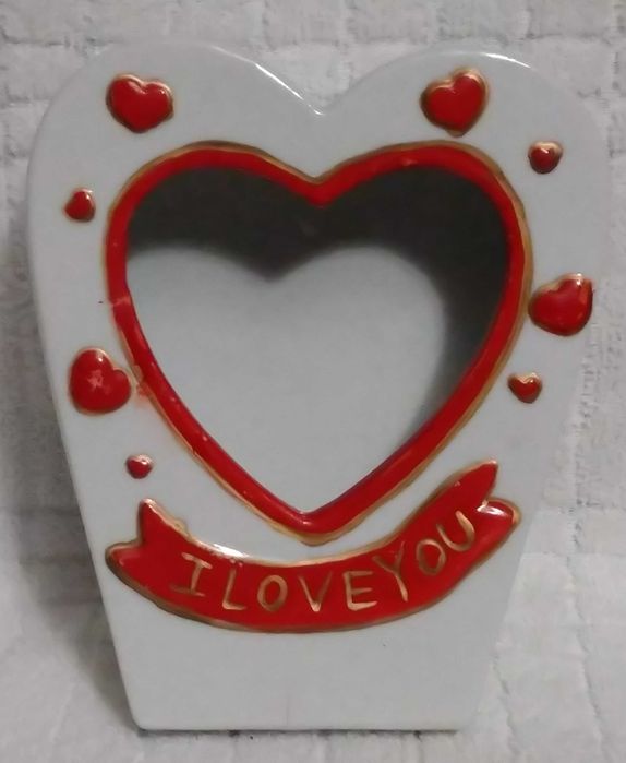 Ceramiczna ramka na zdjęcia na Walentynki