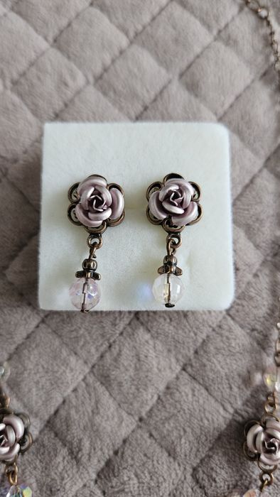 Komplet róże naszyjnik i kolczyki