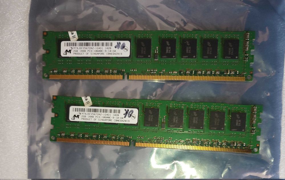 Testowana pamięć pc3 ddr3 10600e 2g x2 1333MHz serwer