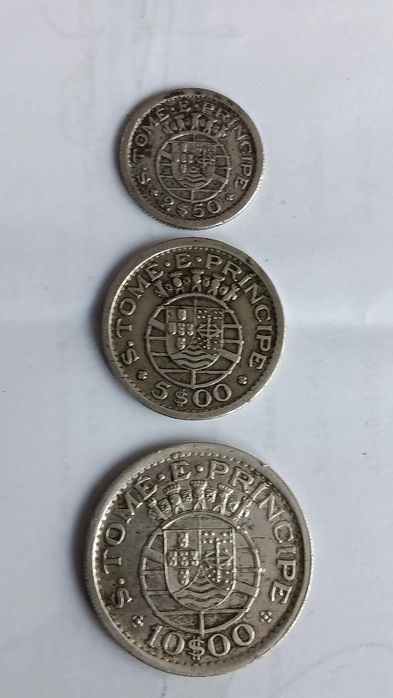3 moedas prata de S.Tomé e Príncipe