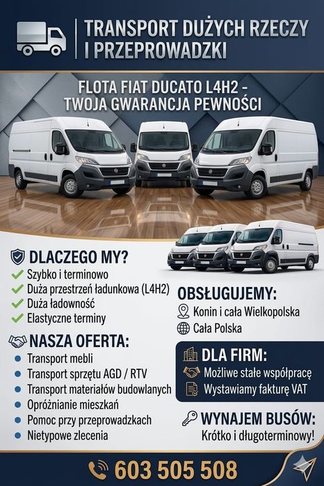 Usługi transportowe, przeprowadzki itp...