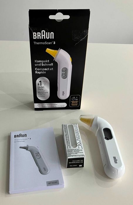 Termometr elektroniczny Braun ThermoScan3 IRT3030 biały + kapturki