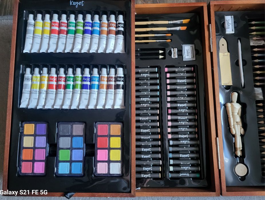 Nowy Zestaw małego artysty KAYET 180elem.Dla dzieci Kredki Farby