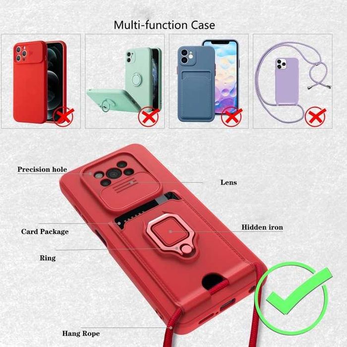 Bigcousin Etui, plecki z linka do Xiaomi Poco X3 / PRO / NFC czarne