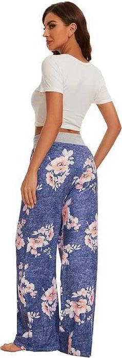 Spodnie do Jogi Szerokie Nogawki Wysoki Stan Wygodne Rozmiar M