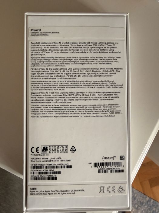 iPhone 13, Red, 128 GB