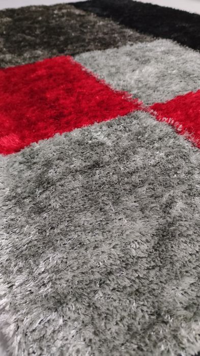 Tapete 120x163 Preto/vermelho/cinza