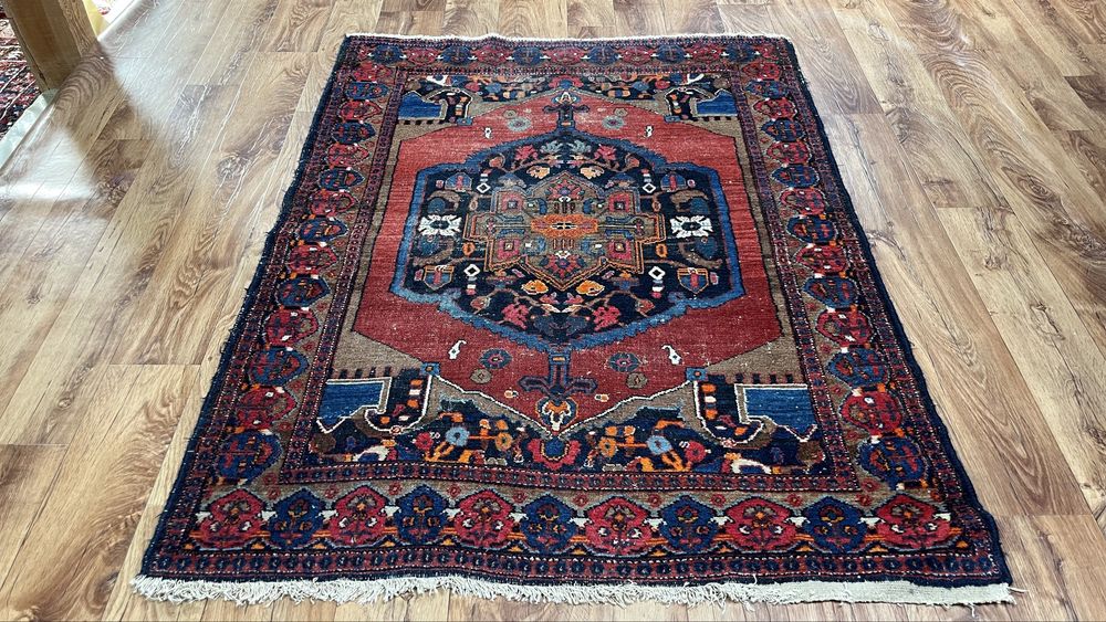 PERSKI ZANJAN | Ręcznie tkany dywan z Iranu | Około 70 lat historii | 110 × 150 cm