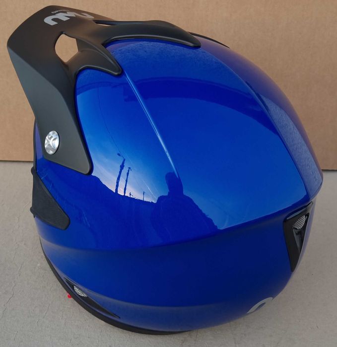 Capacete Cross Nau XT45 Azul-Preto Mate tamanho S