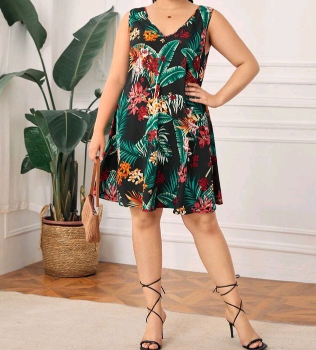 Nowa Sukienka Boho Kwiaty 2XL