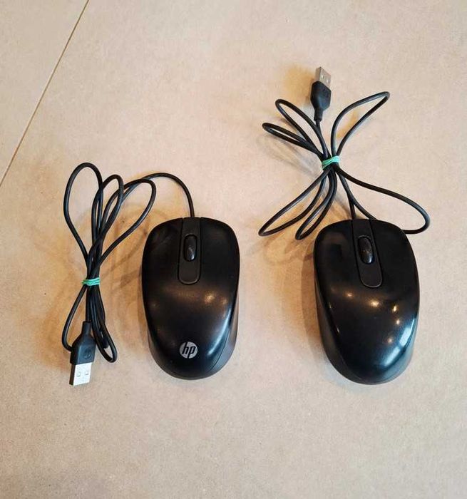 dwie przewodowe myszy laserowe USB HP