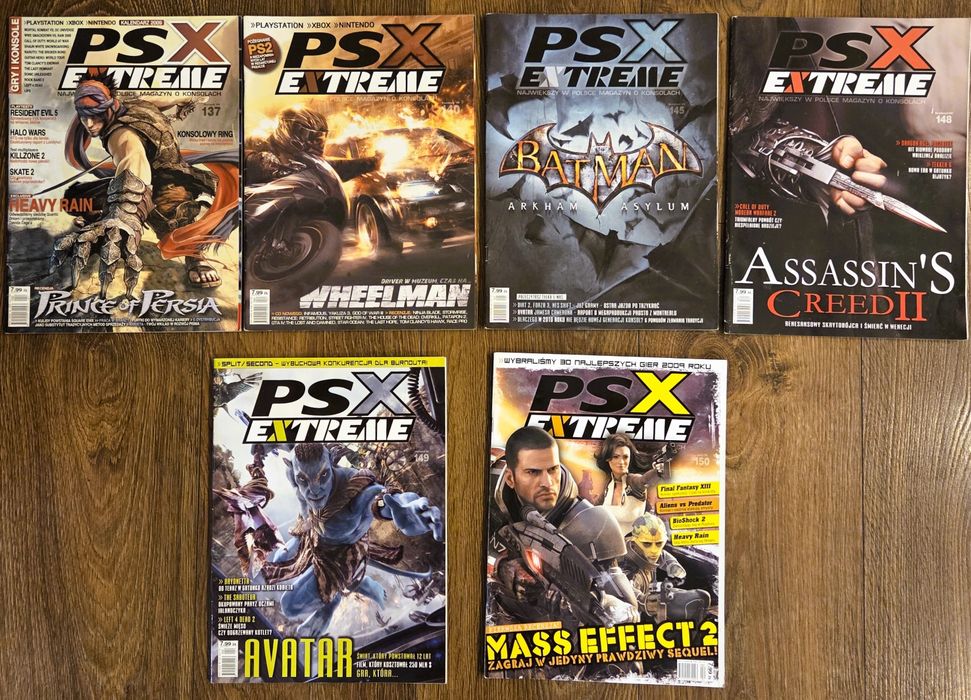 Unikalny zestaw 6szt. PSX Extreme (2009 i 2010) – Batman, Mass Effect