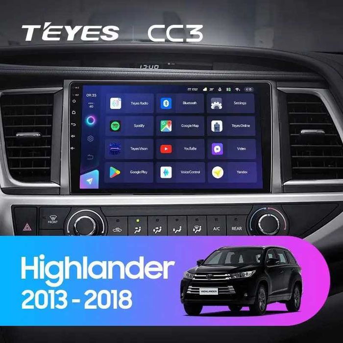 Штатная магнитола Teyes CC3 360° для Toyota Highlander 6GB+128GB