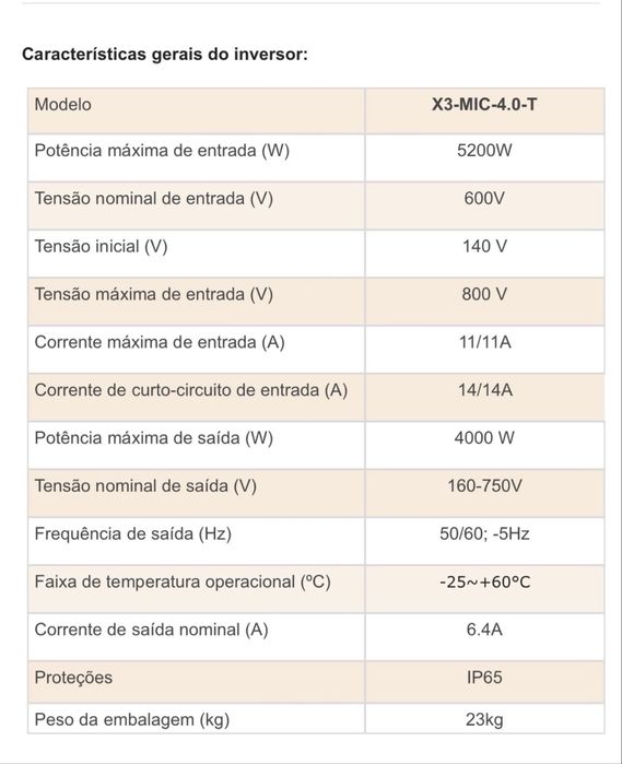 Inversor Trifasico Solax X3 4000