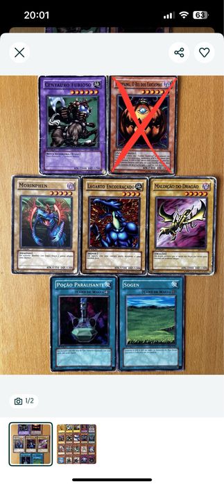 Cartas Yu-Gi-Oh 1.ª edição avulsas