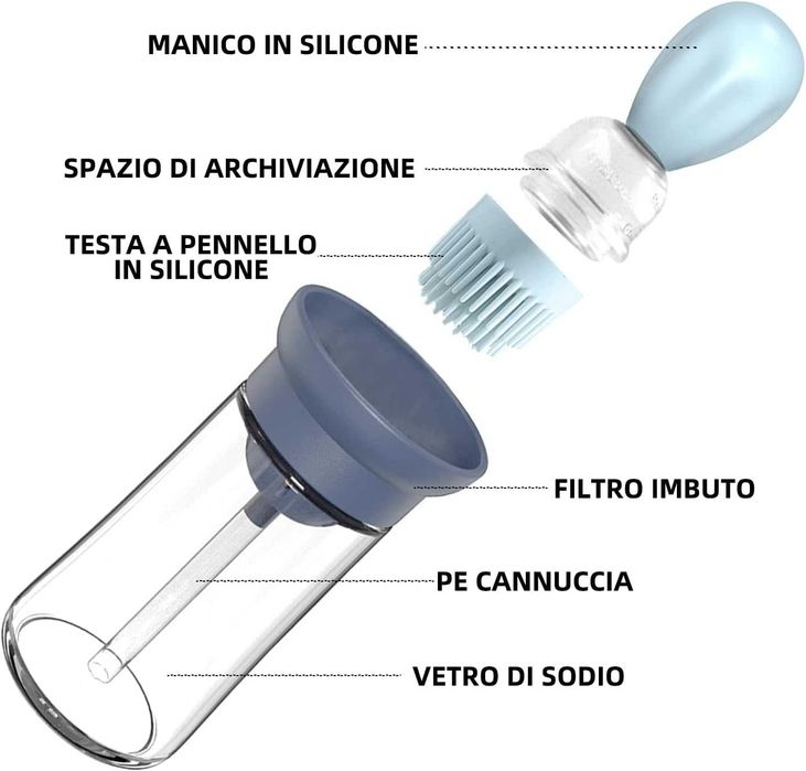 Rozpylacz oleju ze szczoteczką - Dozownik oleju 2w1 - 180ml
