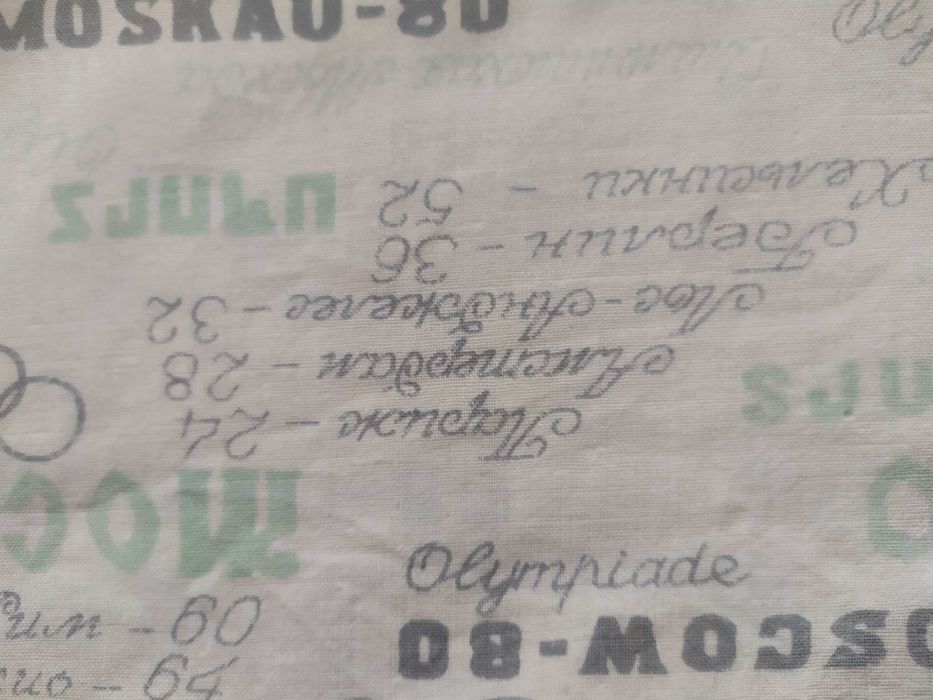 Тканина "Олімпіада 1924 -1980 рік"