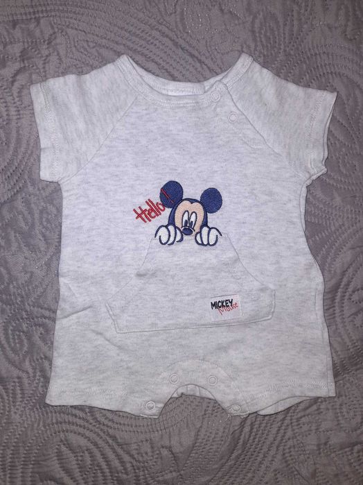 Komplet ogrodniczki T-shirt rampers 62 mickey mouse