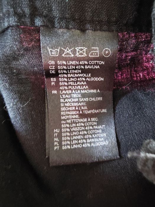 H&m spodnie damskie rybaczki 3/4 lniane bawełna czarne rozmiar 36 S