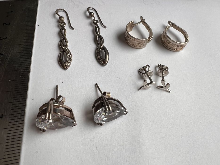 Кульчики(сережки)  б/у срібло 925 проба одним лотом