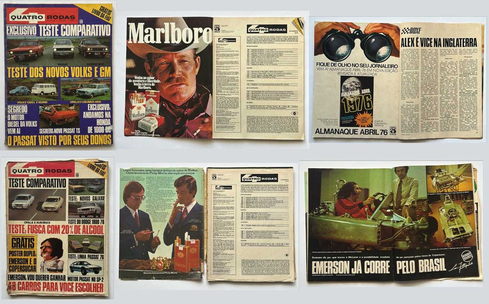 Coleção de revistas Quatro Rodas de 1975