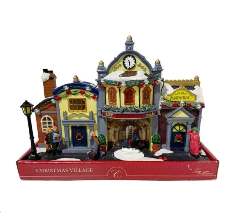 Вокзал новорічна інсталяція декор місток ворота пінгвіни