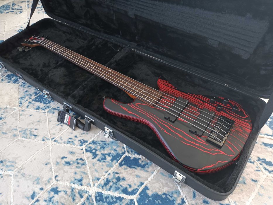 Spector NS Pulse 5 Carbon Cinder Red Bass 35" EMG DC Klucze GOTOH Gitara Basowa GATOR CASE