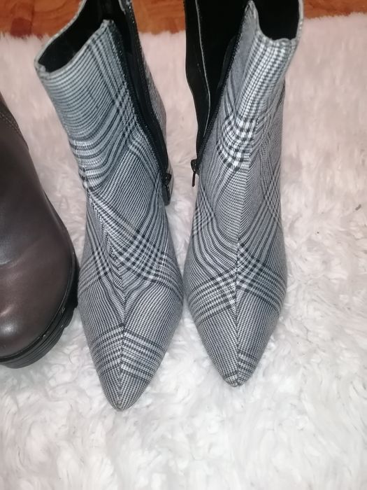 buty botki  trzewiki   36 37,5  czarne + kratke + brąż 3pary !