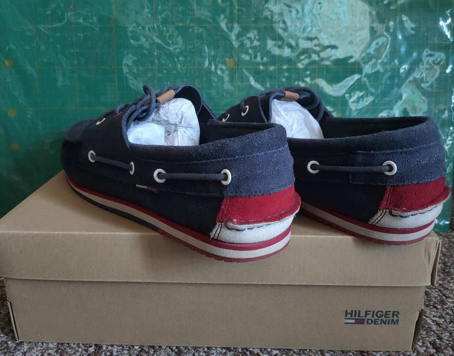 Мужские синие замшевые топсайдеры Tommy Hilfiger 45р, туфли мокасины