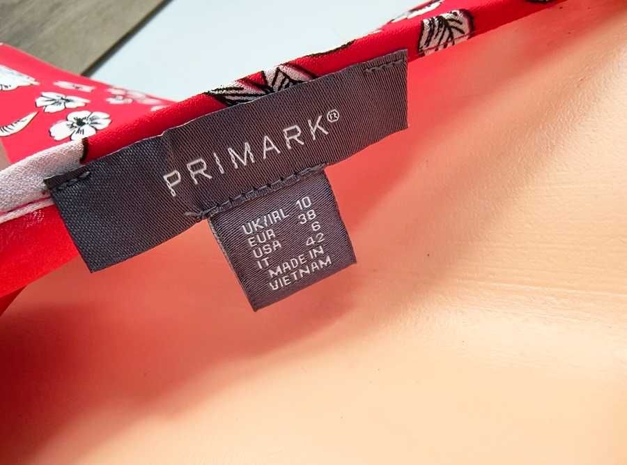 Primark * letni czerwony top w kwiatki * 38 M