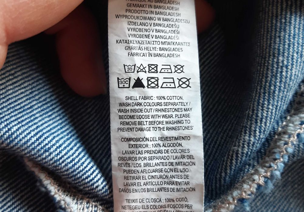 Джинсовое платье рубашка батал поясок длинные объемные рукава primark