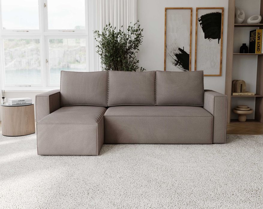 Narożnik kanapa NOYO 230 cm funkcja spania rogówka pojemnik bonel