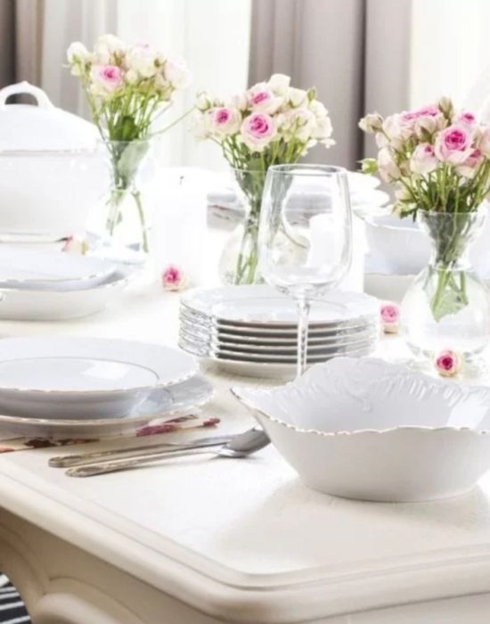 Ćmielów Rococo Serwis obiadowy dla 12 osób 44 el. złoty