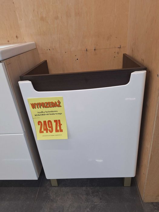 Szafka łazienkowa 60 REKORD KOŁO  biała/wenge
