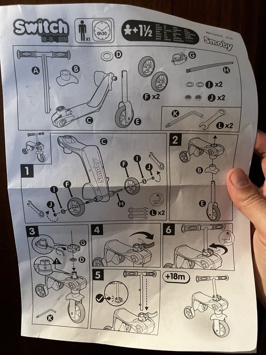 Trotinete / triciclo criança 18M+