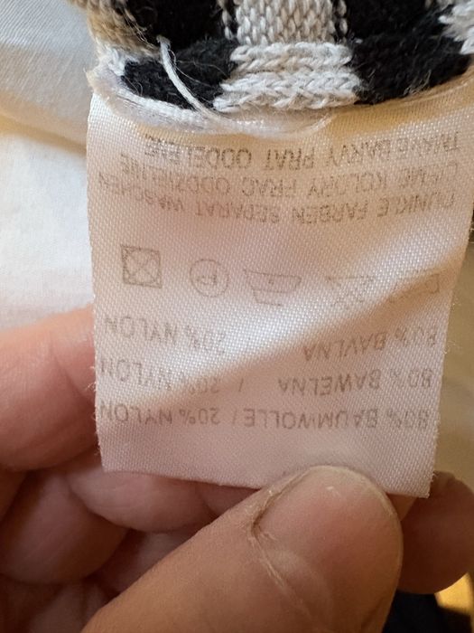 Sweter z kołnierzykiem i koszulą 2w1 Jennifer Taylor M / paski czarno-białe