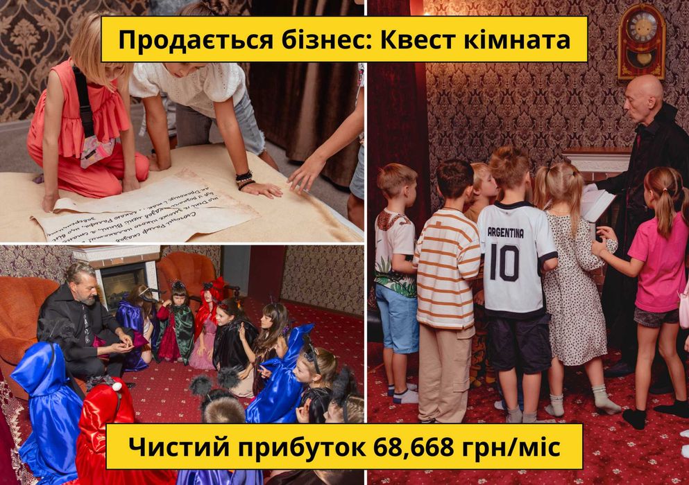 Квест кімната — Чистий прибуток 68,668 грн/міс. Окупність 10 місяців