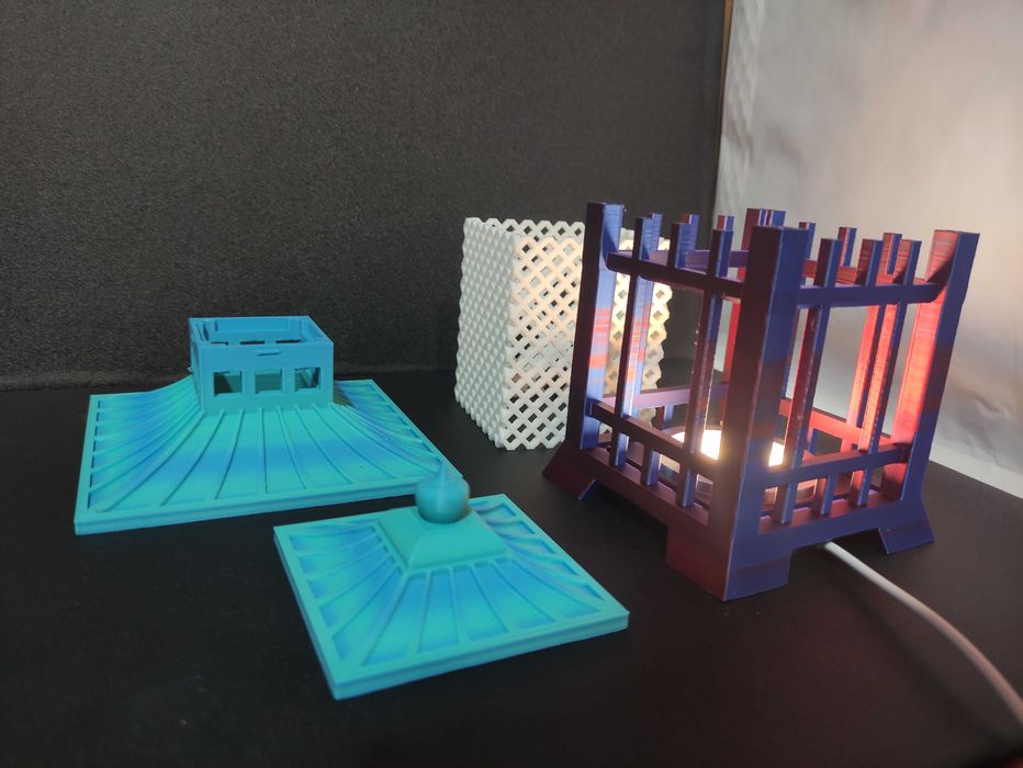 Lampka Nocna w stylu Japońskiej Pagody 5 częściowa, sprawna