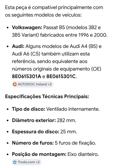 Discos brembo VW Passat B5