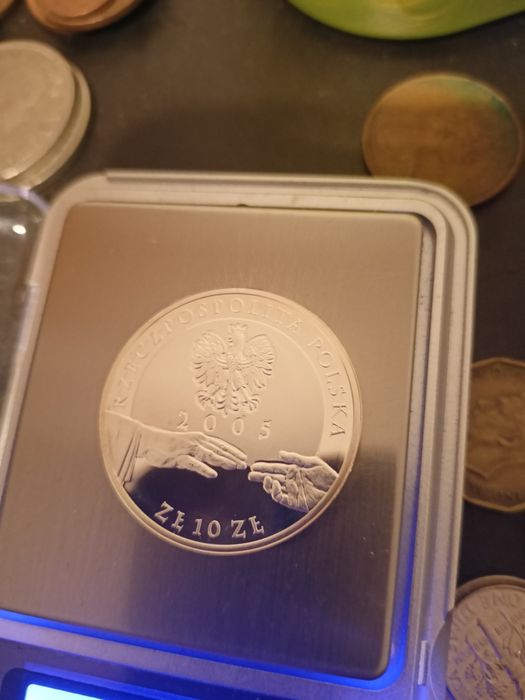 Moneta z medalem JPII srebro orginał