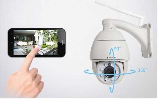 IP Wi-Fi камера наружная поворотная (ptz) - Sricam SP008 (White).